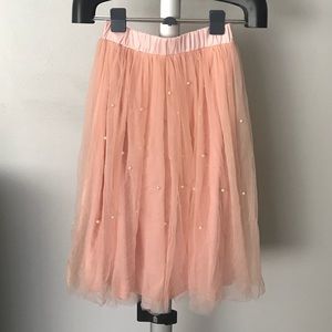 Blush Pink Tulle and Pearl Skirt
